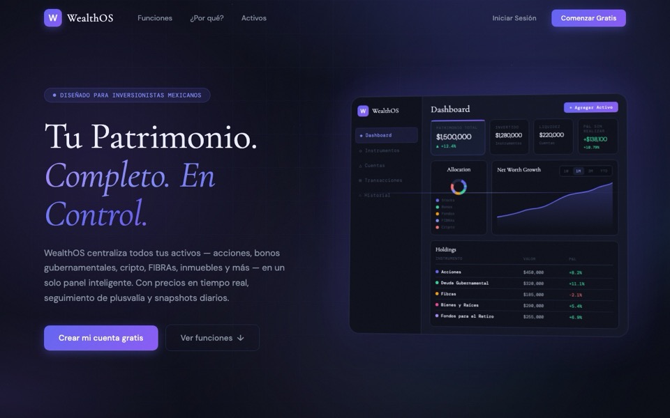 WealthOS website